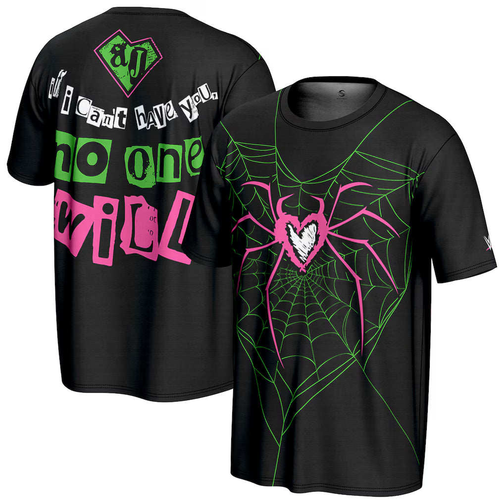 AJ Lee WWE ProSphere Spider T-Shirt – Black (USA Stock) - UKASSNI