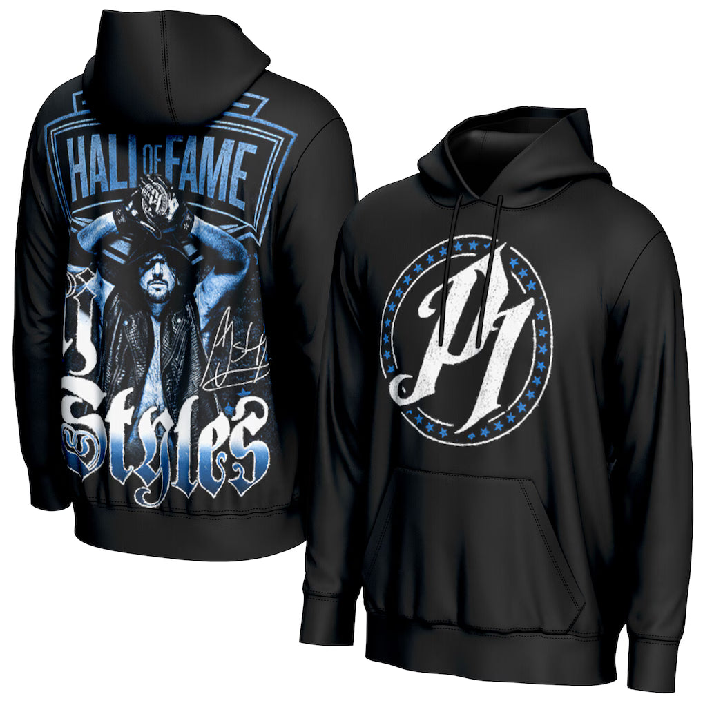AJ Styles WWE ProSphere Hall of Fame Hoodie - Black (USA Stock) - UKASSNI