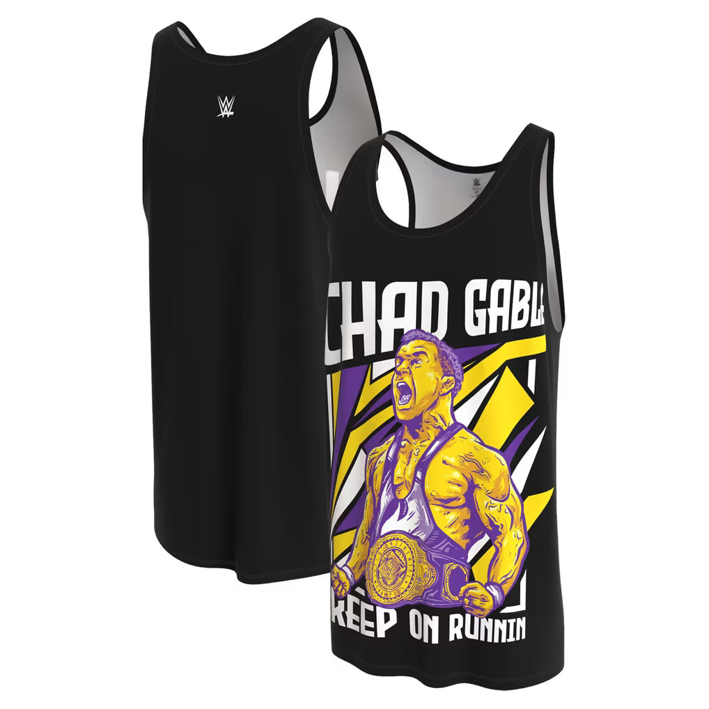 Chad Gable WWE Tank Top – ProSphere Tonal Graphic Design – Black (USA Sourced)