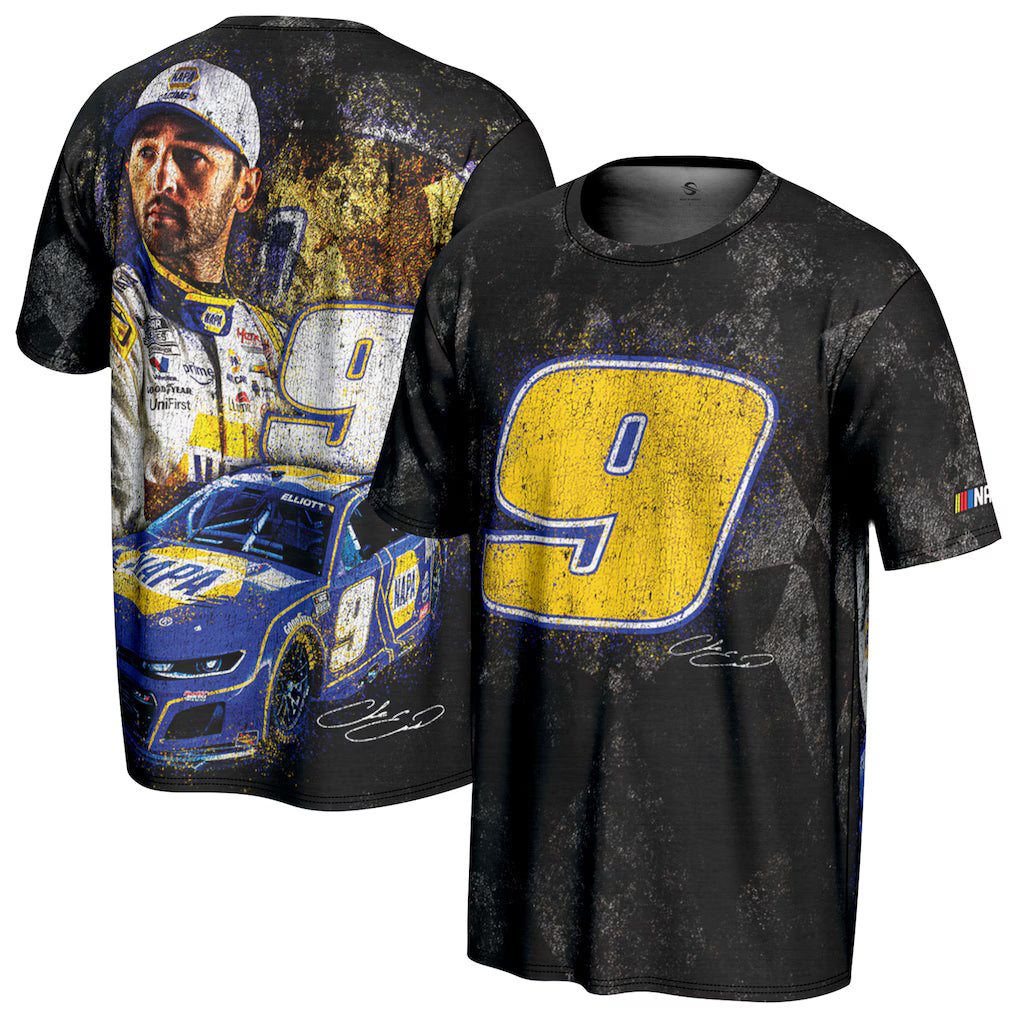 Chase Elliott Nascar ProSphere All Over Print T-Shirt – Black (USA Stock)