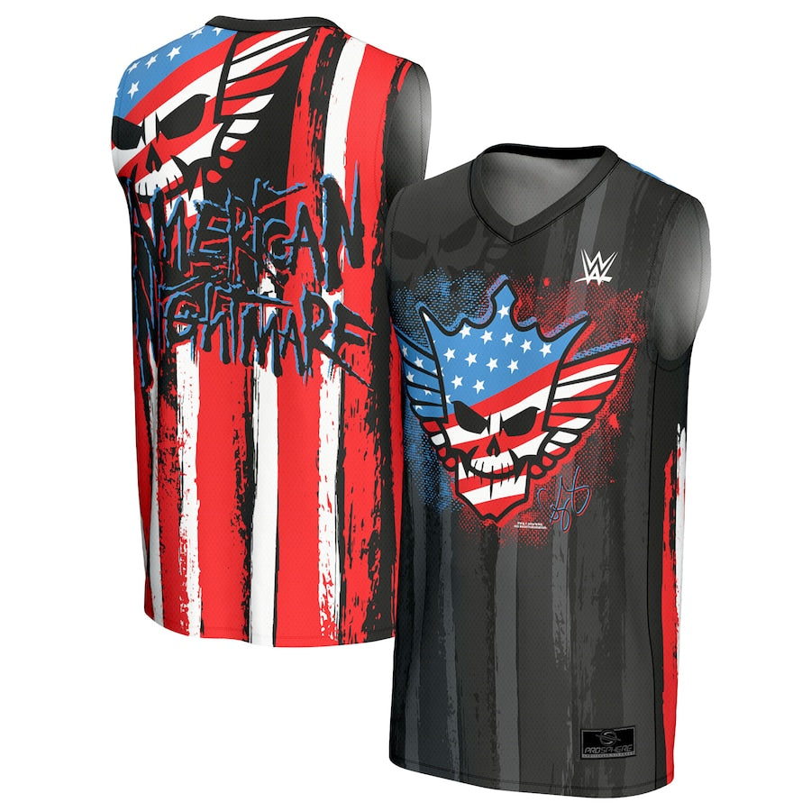 Cody Rhodes ProSphere American Nightmare Flag Basketball Fashion Jersey - Black - UKASSNI