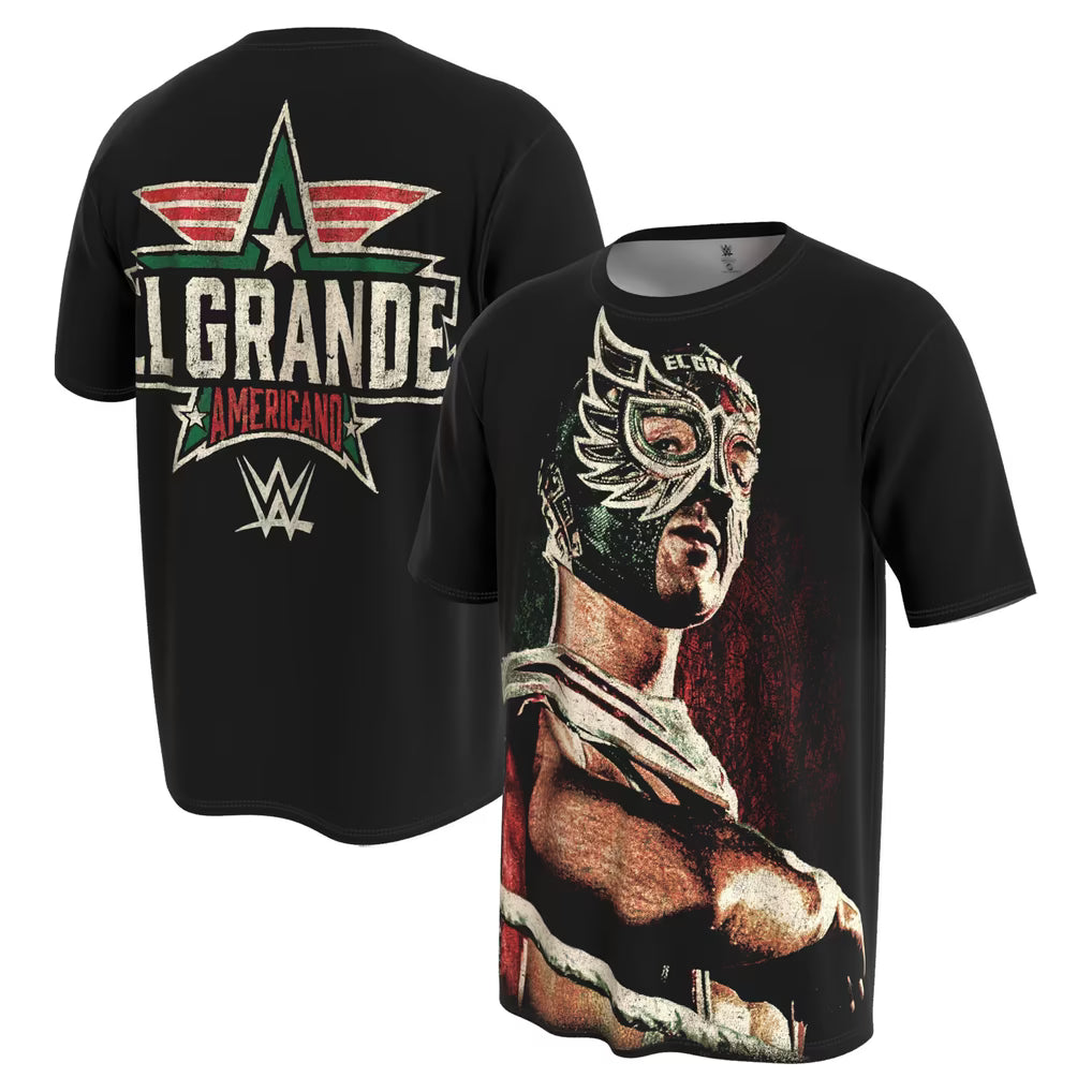 El Grande Americano WWE T-Shirt – ProSphere Graphic Design – Black (USA Sourced)