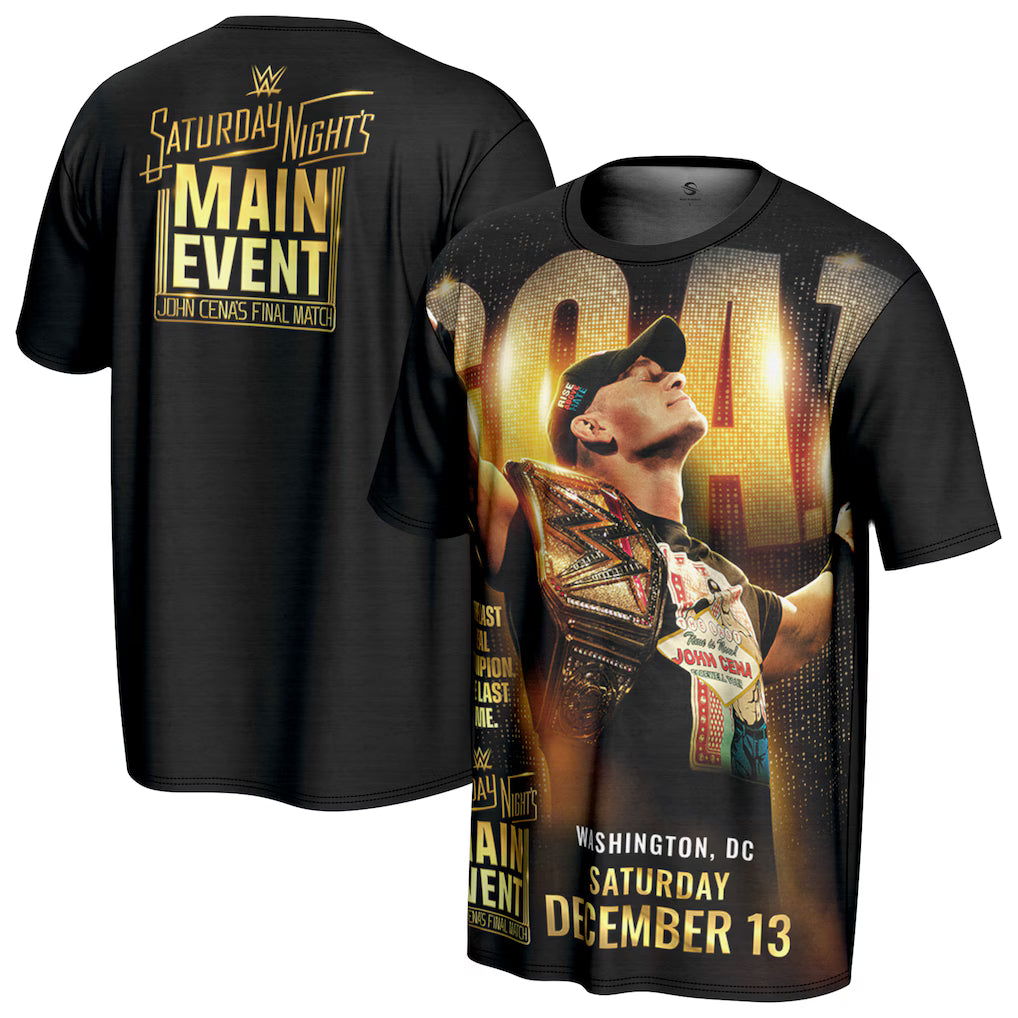 John Cena WWE ProSphere Final Match G.O.A.T T-Shirt – Black (USA Stock) - UKASSNI