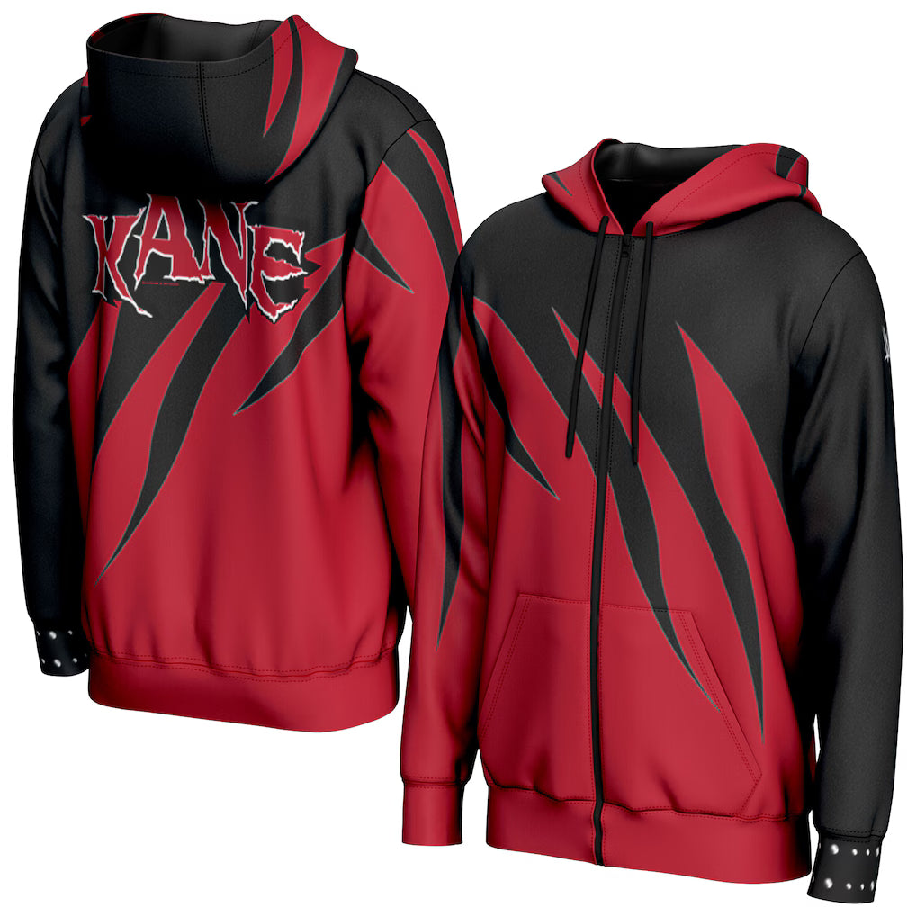 Kane WWE ProSphere Flames Full-Zip Hoodie – Black – Medium (UK Stock) - UKASSNI