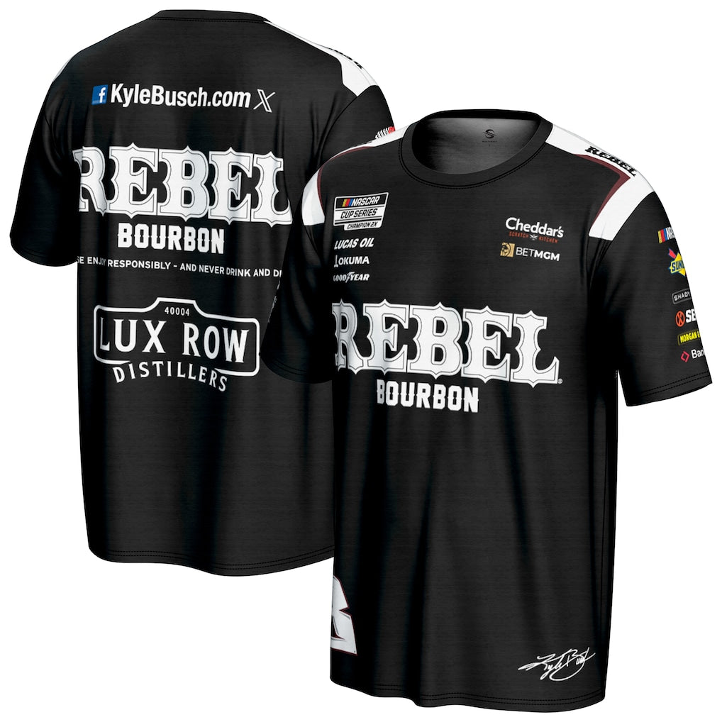 Kyle Busch NASCAR ProSphere Rebel Bourbon T-Shirt – Black (USA Stock) - UKASSNI