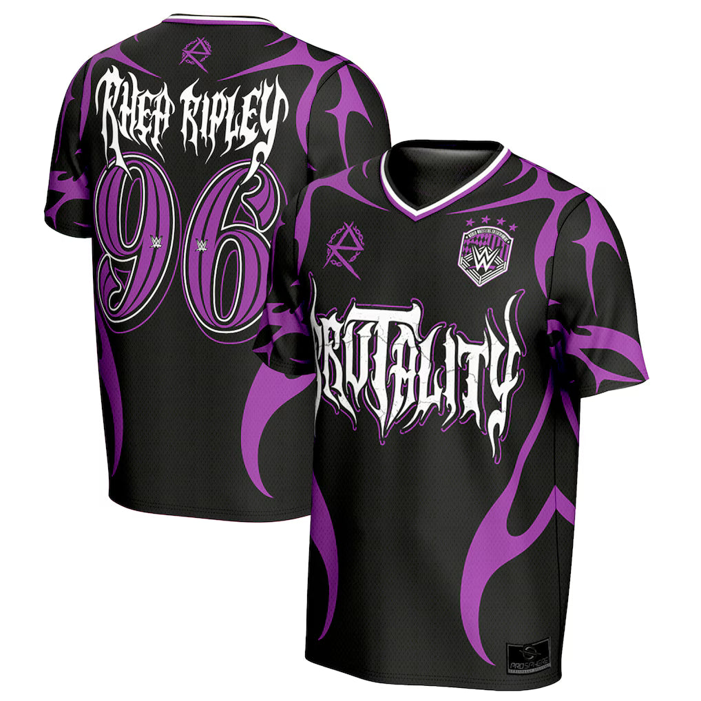 Rhea Ripley Jersey - WWE ProSphere Soccer Jersey – Black (USA Sourced)