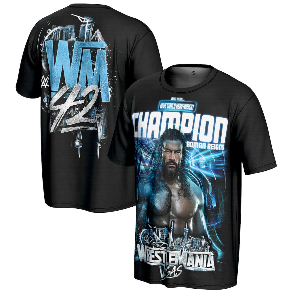 Roman Reigns WWE ProSphere WrestleMania 42 Winner T-Shirt – Black (USA Stock) - UKASSNI