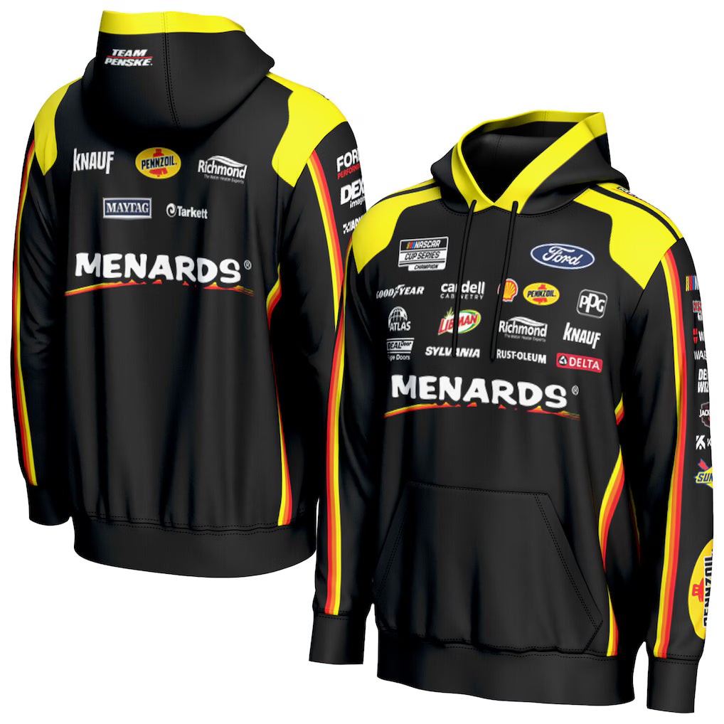 Ryan Blaney NASCAR ProSphere All Over Print Hoodie – Black (USA Stock) - UKASSNI