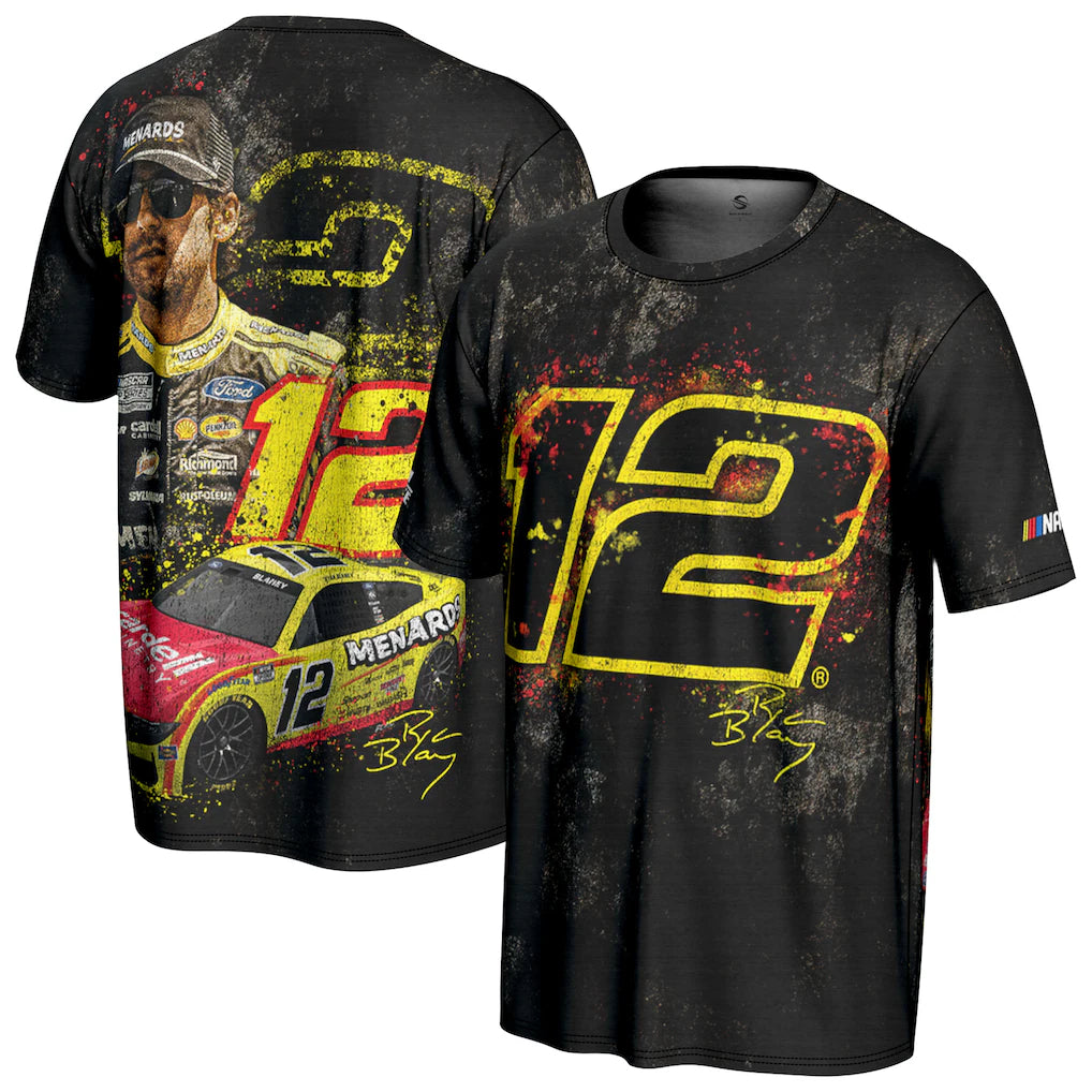 Ryan Blaney NASCAR ProSphere All Over Print T-Shirt – Black (USA Stock) - UKASSNI