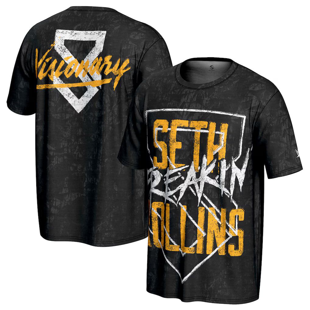 Seth Rollins WWE ProSphere Visionary T-Shirt – Black (USA Stock) - UKASSNI