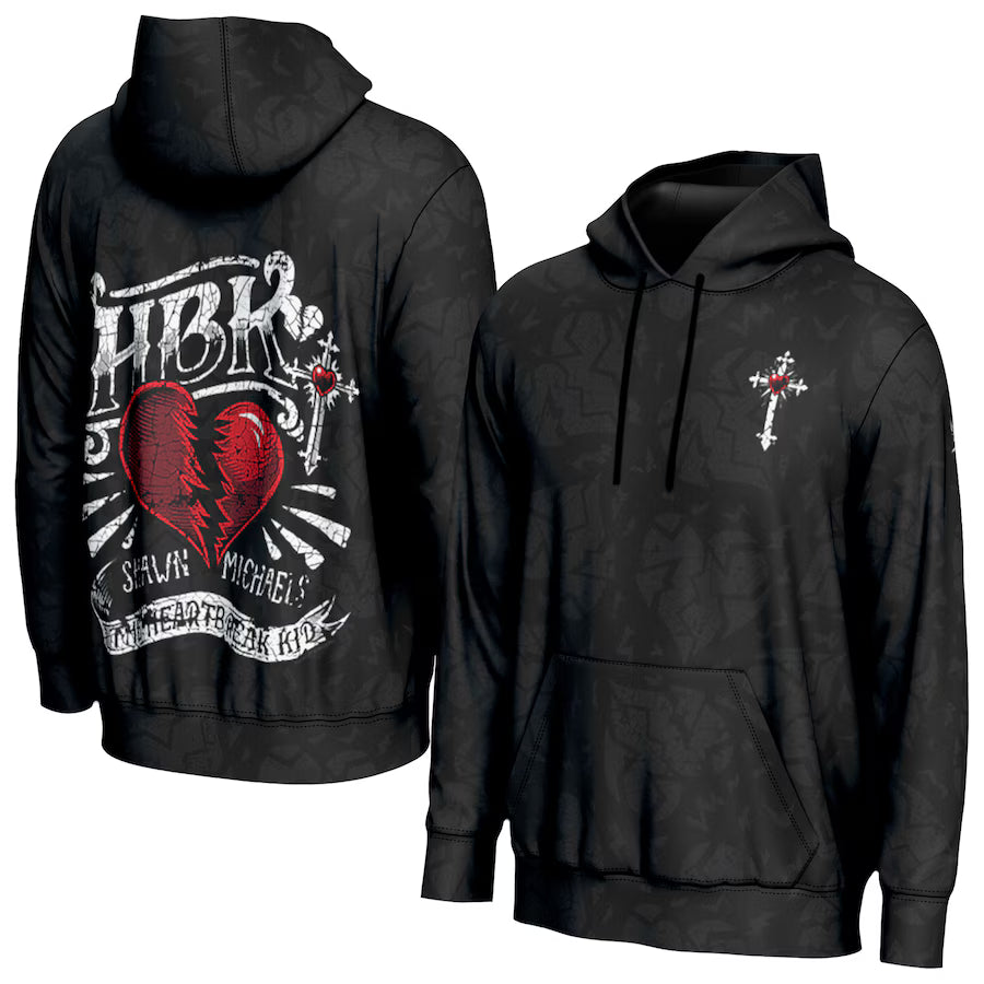 Shawn Michaels WWE ProSphere Heartbreak Kid Pullover Hoodie – Black (USA Stock) - UKASSNI
