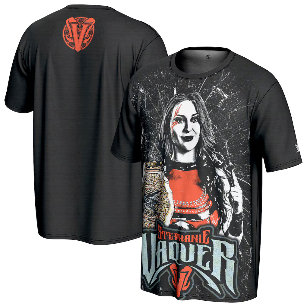 Stephanie Vaquer WWE ProSphere Women’s World Championship T-Shirt – Black (USA Stock) - UKASSNI