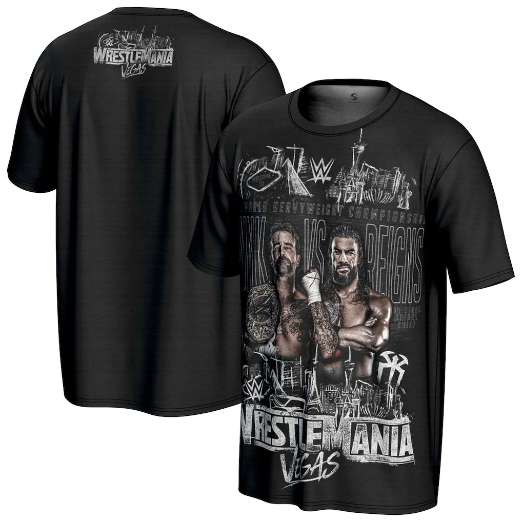 WrestleMania 42 WWE ProSphere Keyart T-Shirt – Black (USA Stock)