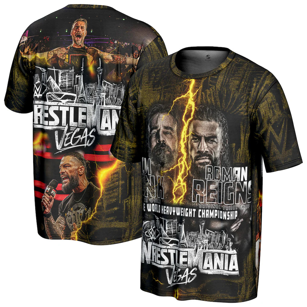 WrestleMania 42 WWE ProSphere Keyart T-Shirt – Black (USA Stock)