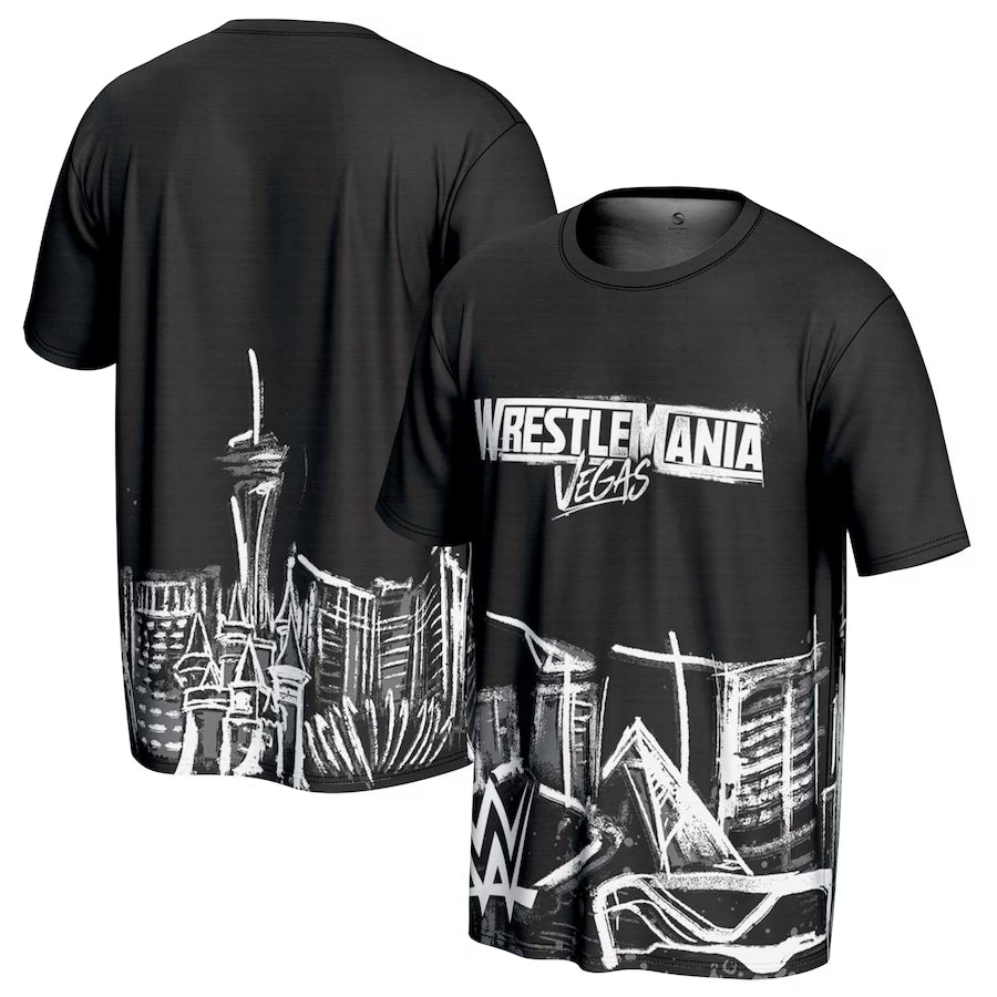WrestleMania 42 WWE ProSphere Skyline T-Shirt – Black (USA Stock) - UKASSNI