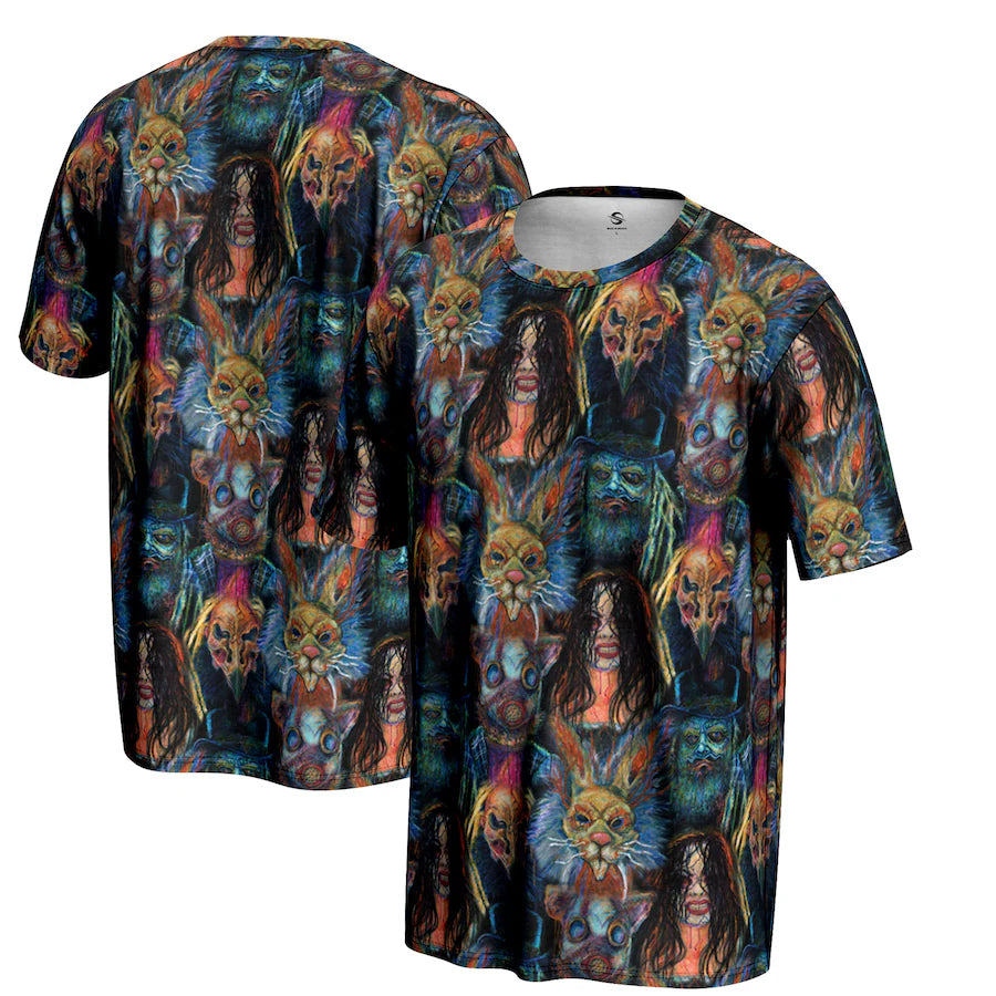 Wyatt Sicks WWE ProSphere Allover Print T-Shirt – Black (USA Stock) - UKASSNI