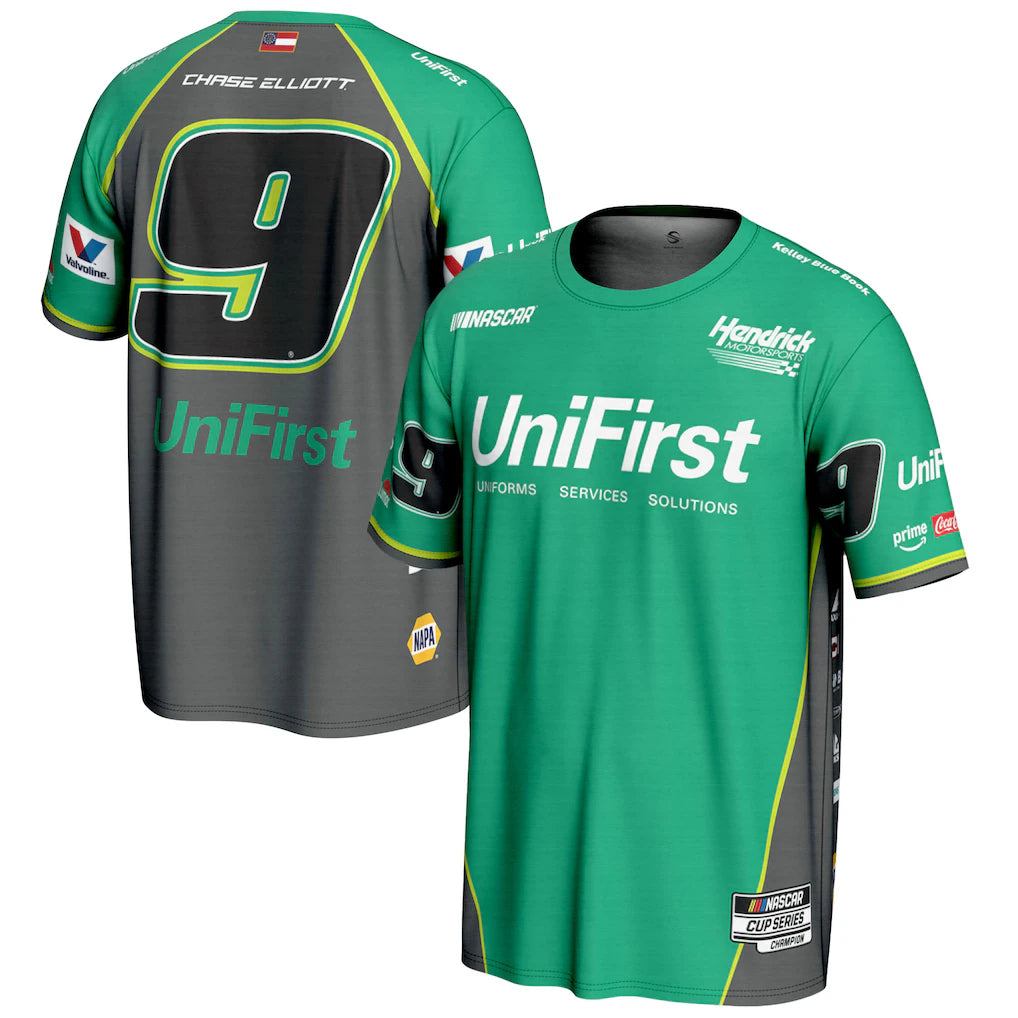 Chase Elliott Nascar ProSphere UniFirst T-Shirt – Green (USA Stock)