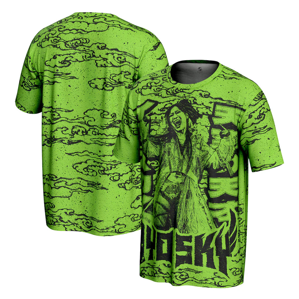 IYO SKY WWE ProSphere Emote T-Shirt – Green (USA Stock) - UKASSNI