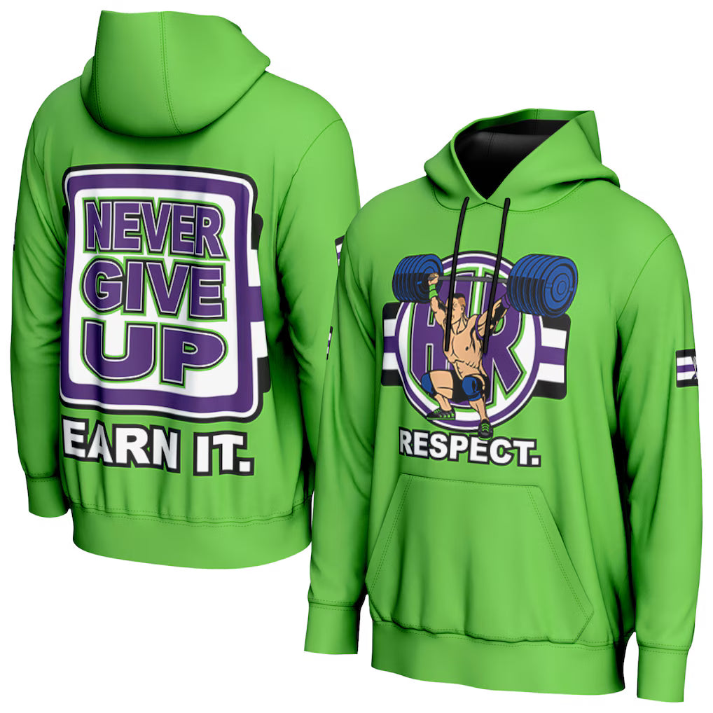 John Cena WWE ProSphere Retro Hoodie – Green (USA Stock) - UKASSNI