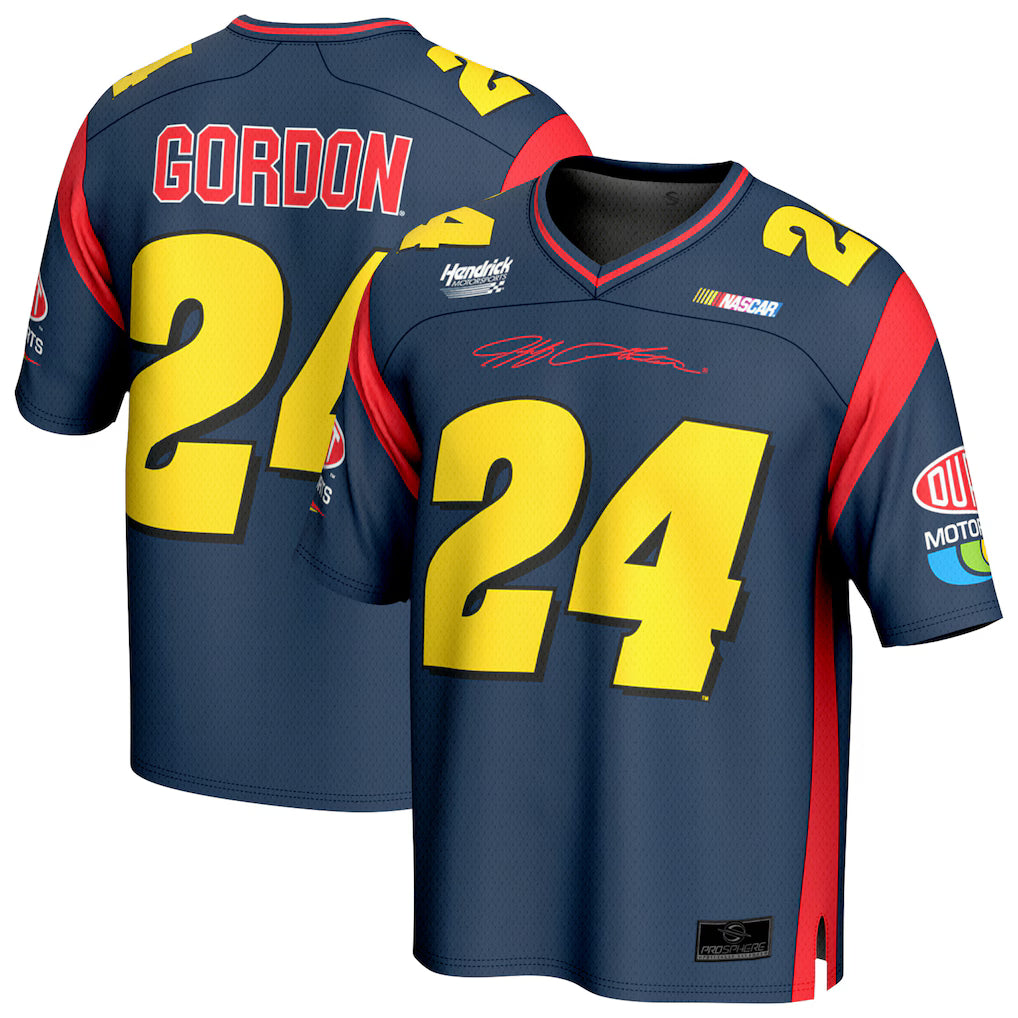 Jeff Gordon NASCAR ProSphere DuPont Football Fashion Jersey – Navy (USA Stock) - UKASSNI