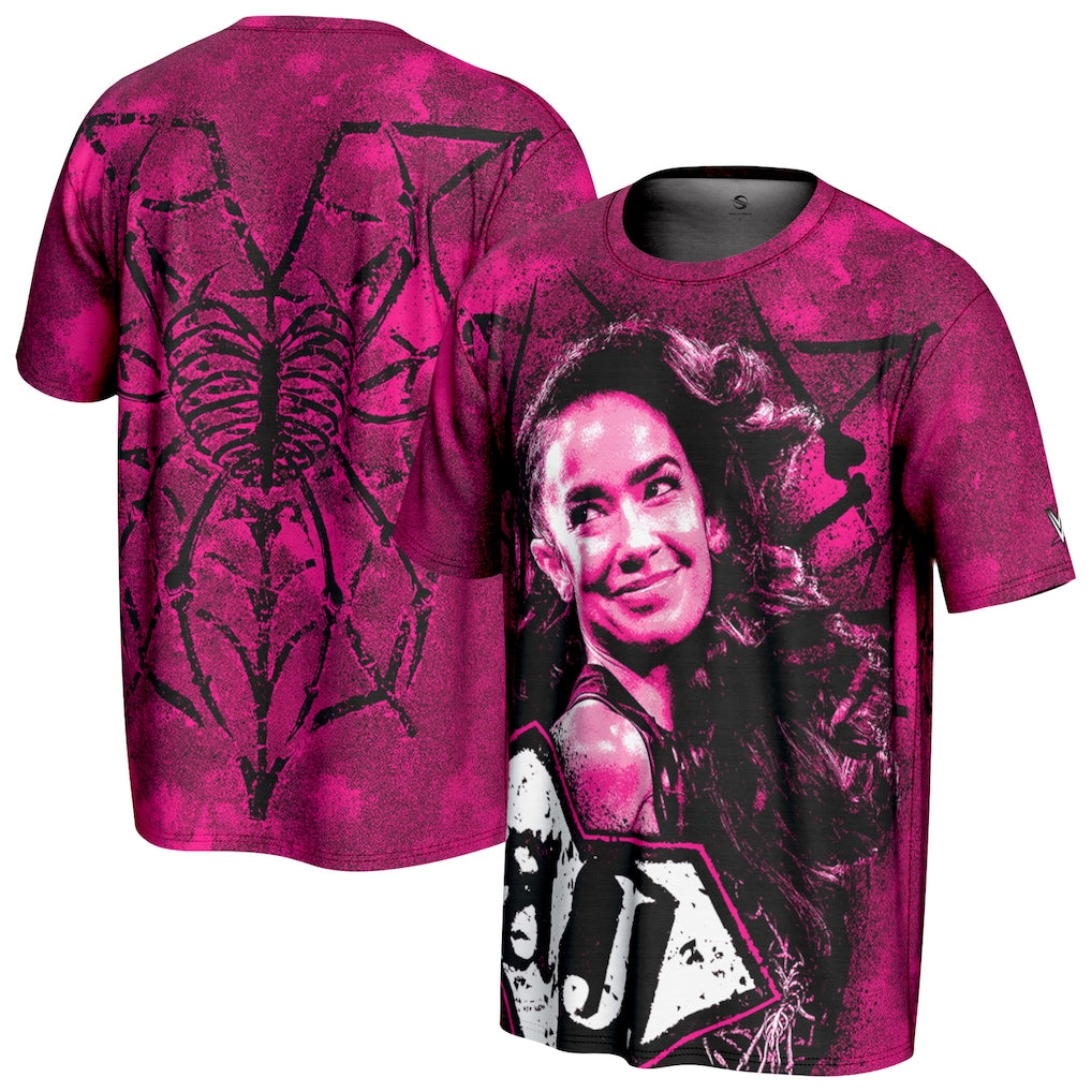 AJ Lee WWE ProSphere Superstar T-Shirt – Pink (USA Stock) - UKASSNI