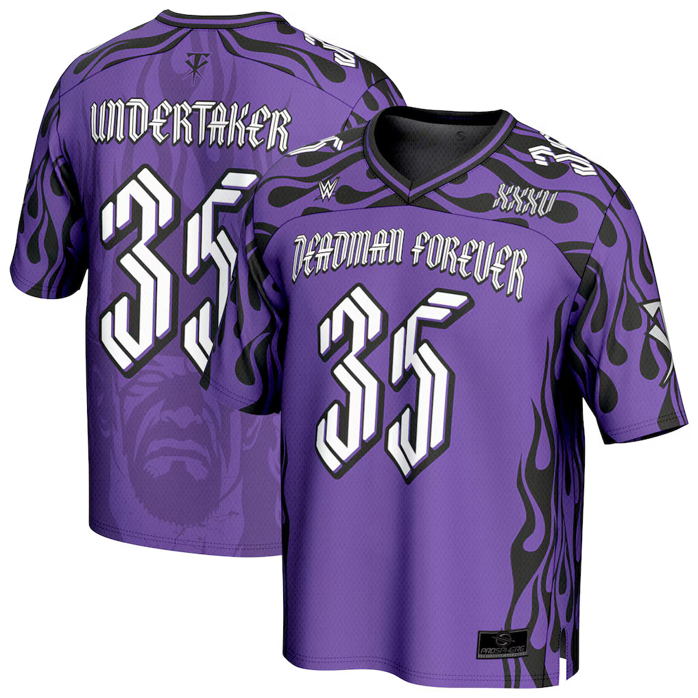 The Undertaker WWE ProSphere 35th Anniversary Football Jersey – Purple (USA Stock) - UKASSNI