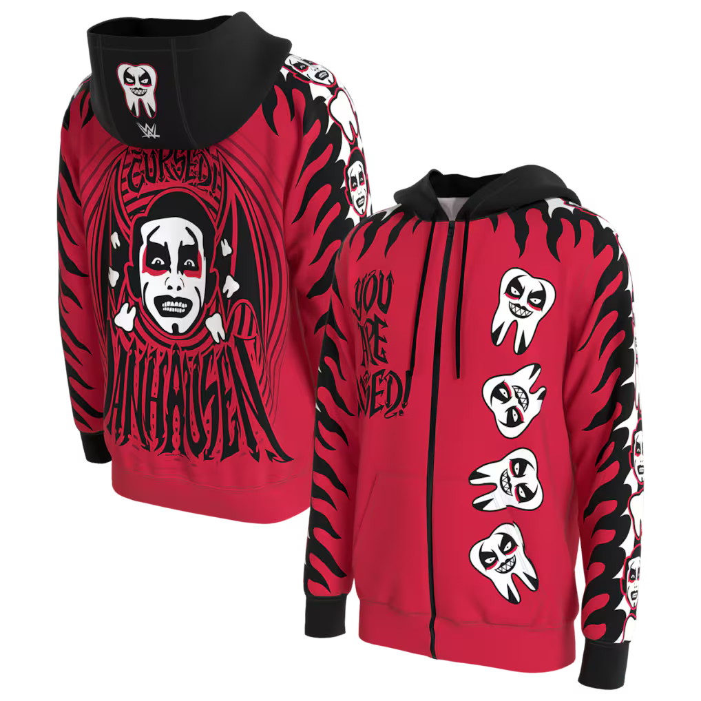 Danhausen WWE Full-Zip Hoodie – ProSphere – Red (USA Sourced)