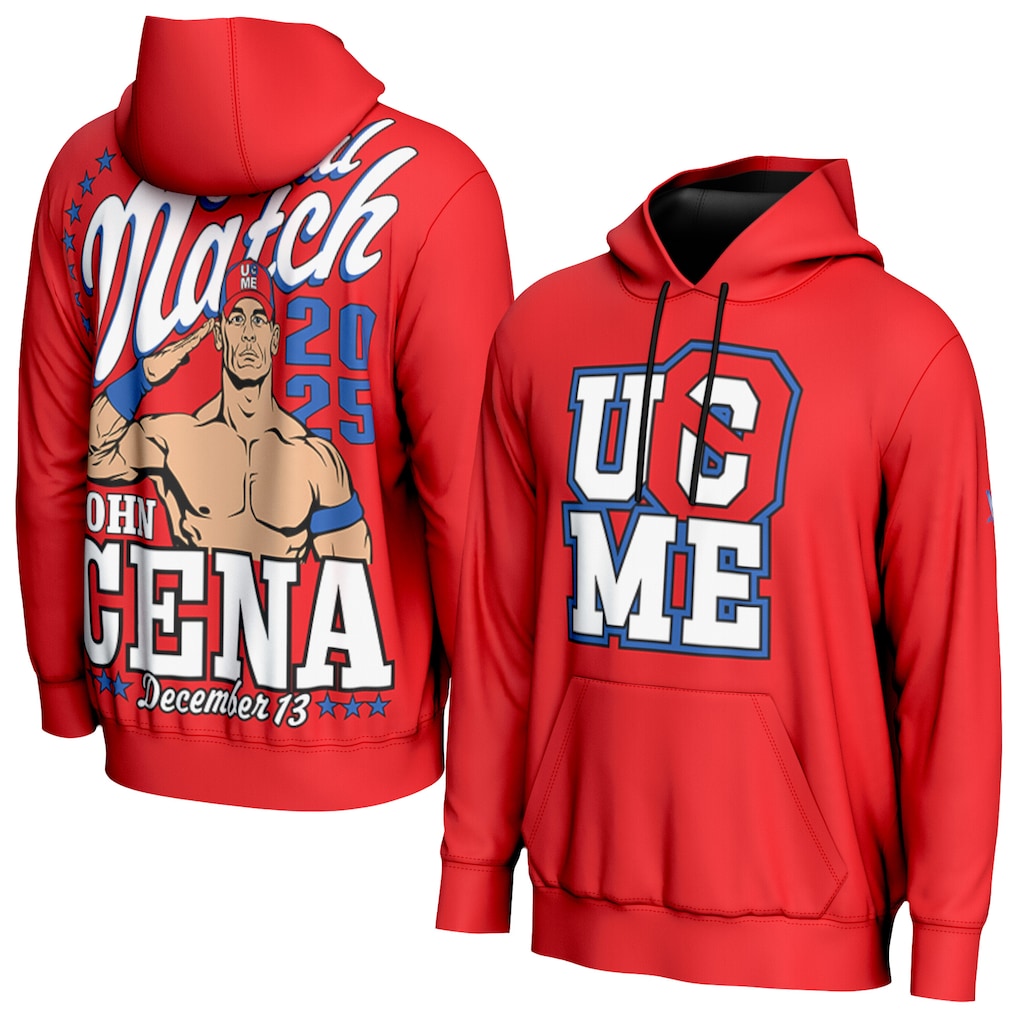 John Cena WWE ProSphere Final Match Hoodie – Red (USA Stock) - UKASSNI