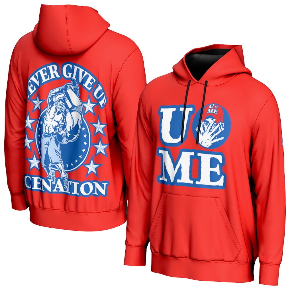 John Cena WWE ProSphere Retro Hoodie – Red (USA Stock) - UKASSNI