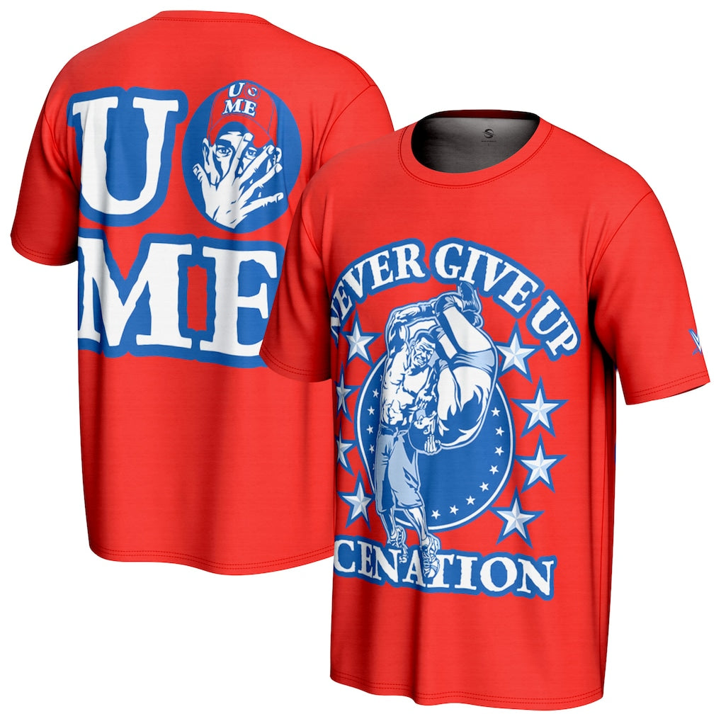 John Cena WWE ProSphere Retro T-Shirt – Red (USA Stock) - UKASSNI