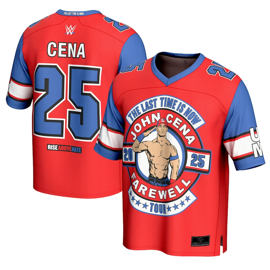 John Cena WWE ProSphere Royal Rumble 2025 Pit Jersey – Red (USA Stock) - UKASSNI