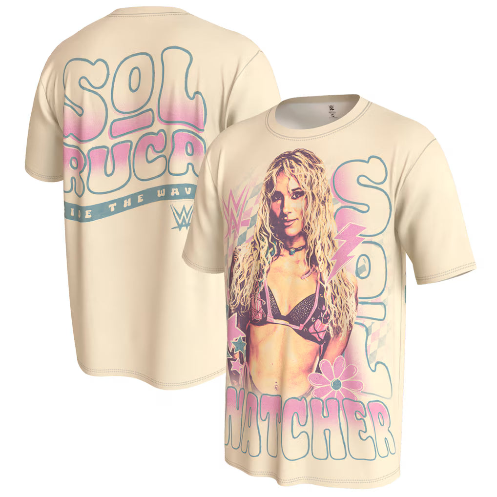 Sol Ruca T-Shirt - WWE ProSphere Ride The Wave – Tan (USA Sourced)