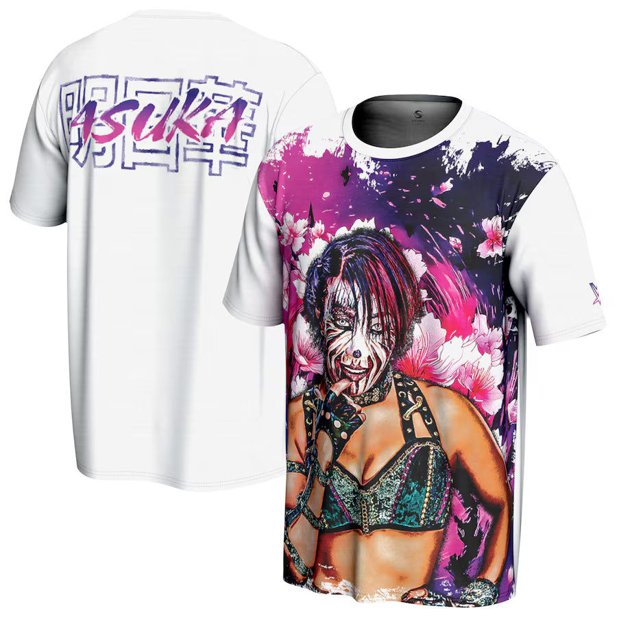 Asuka WWE ProSphere Blossom T-Shirt – White (USA Stock) - UKASSNI