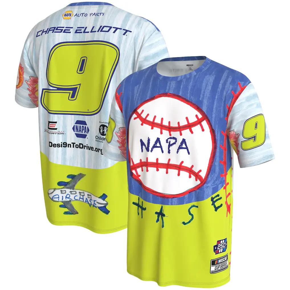 Chase Elliott NAPA T-Shirt – NASCAR ProSphere Racing – White (USA Sourced) by Prosphere