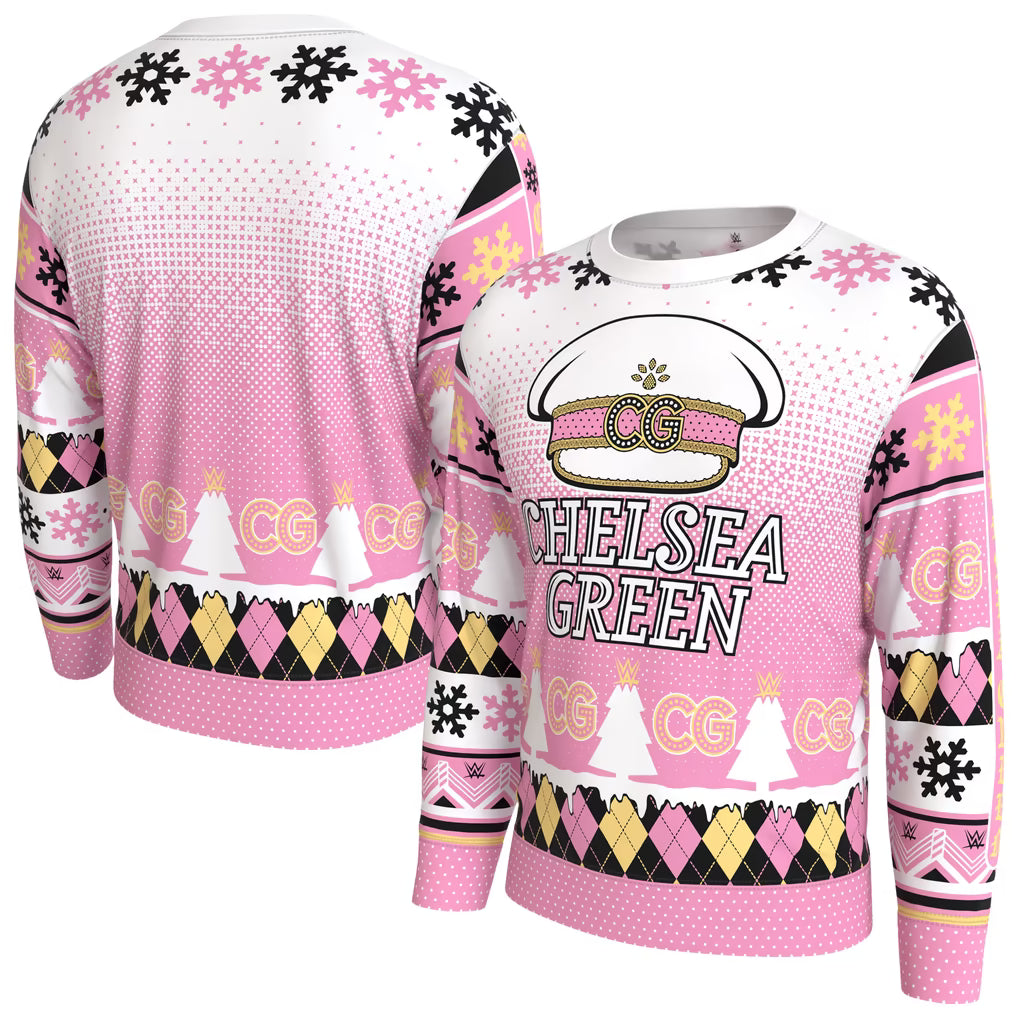 Chelsea Green WWE Holiday Sweatshirt – ProSphere Fleece Lined – White (USA Sourced)