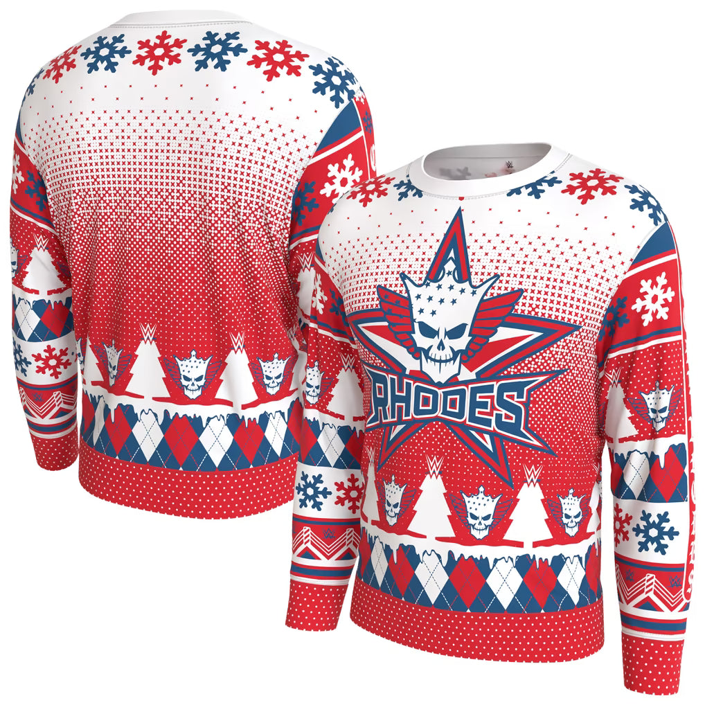 Cody Rhodes WWE Holiday Sweatshirt – ProSphere Fleece Lined – White (USA Sourced)
