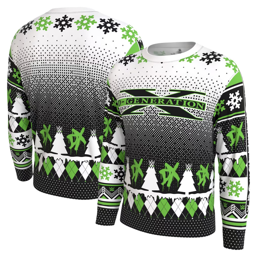 D-Generation X Holiday Sweater – WWE ProSphere DX – White (USA Sourced)