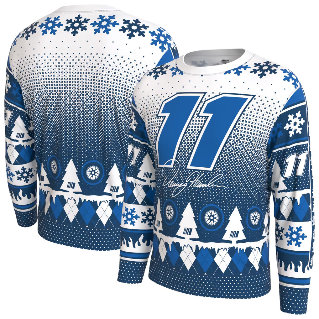 Denny Hamlin Holiday Sweater – NASCAR ProSphere Driver – White (USA Sourced)