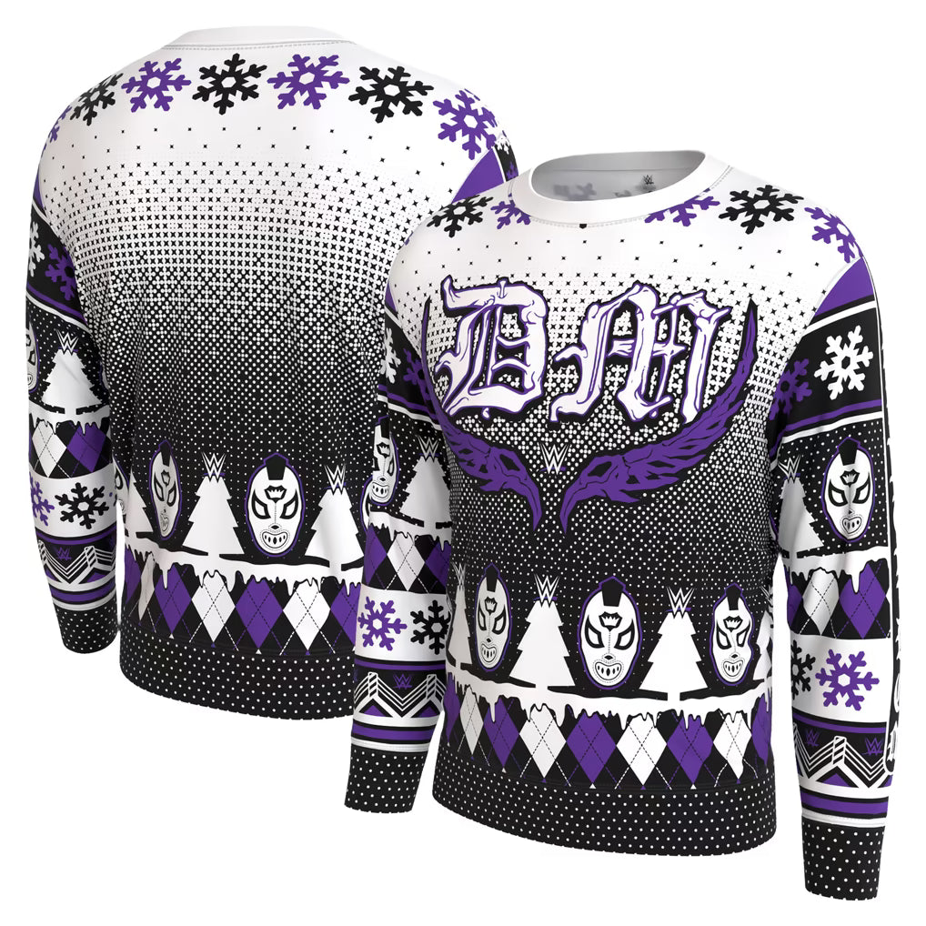 Dominik Mysterio Holiday Sweater – WWE ProSphere Dirty Dom – White (USA Sourced)