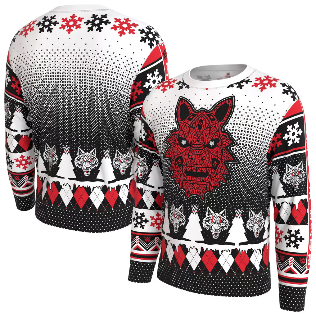 Jacob Fatu WWE Holiday Sweatshirt – ProSphere Fleece Lined – White (USA Sourced)