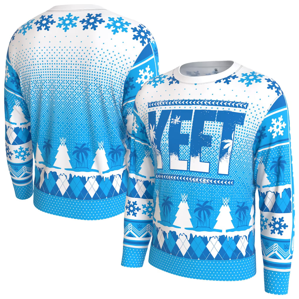 Jey Uso WWE Holiday Sweatshirt – ProSphere Fleece Lined – White (USA Sourced)