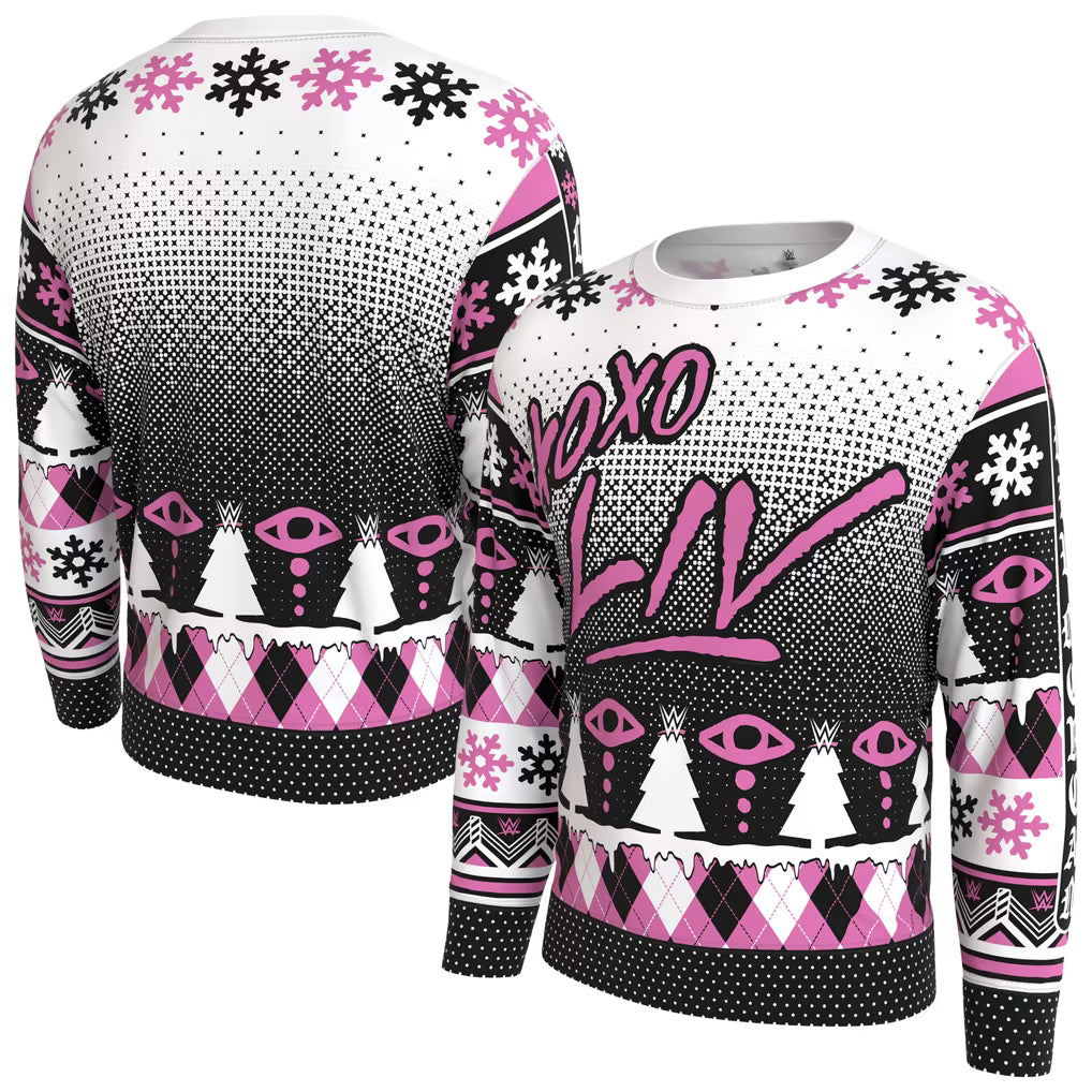 Liv Morgan WWE Holiday Sweatshirt – ProSphere Fleece Lined – White (USA Sourced)
