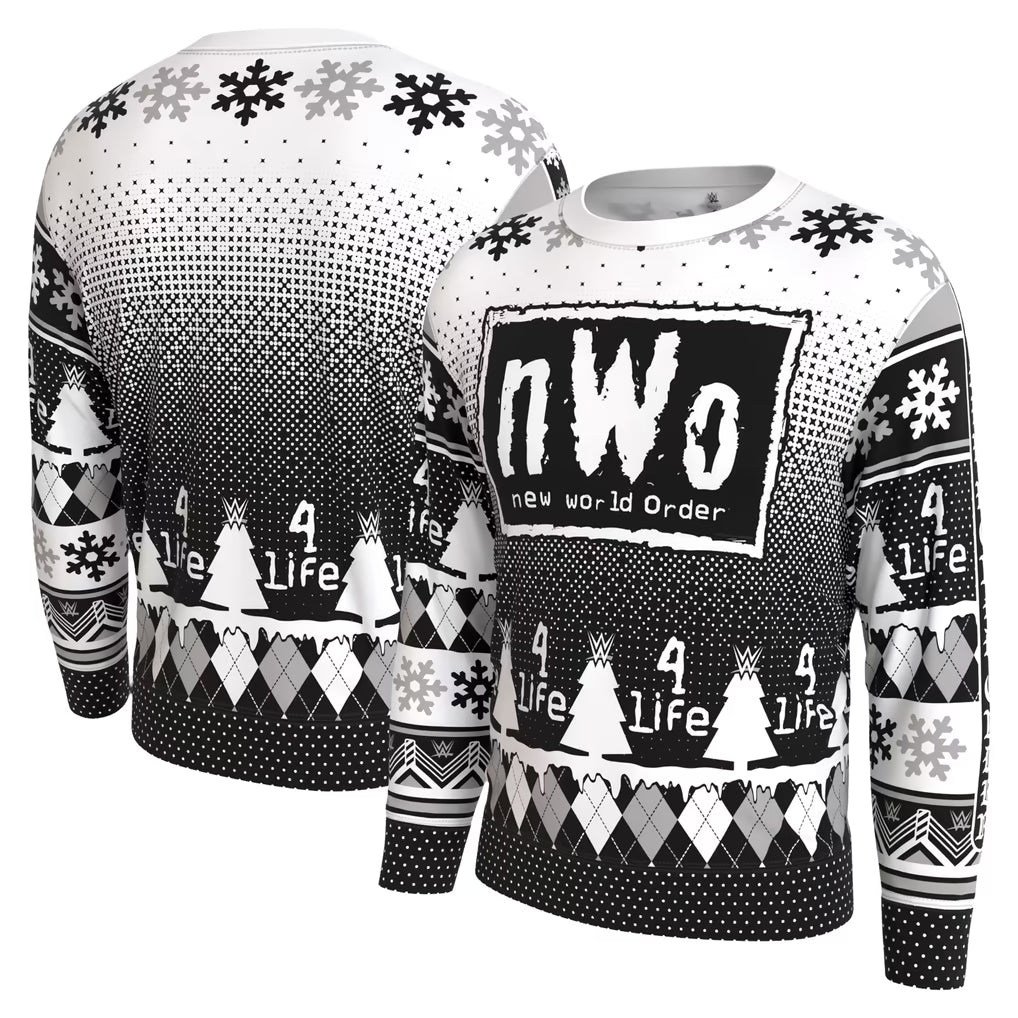 nWo Holiday Sweater – WWE ProSphere 4 Life – White (USA Sourced)