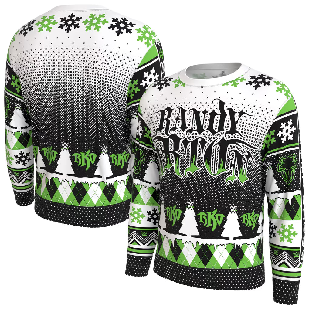 Randy Orton WWE Holiday Sweatshirt – ProSphere Fleece Lined – White (USA Sourced)