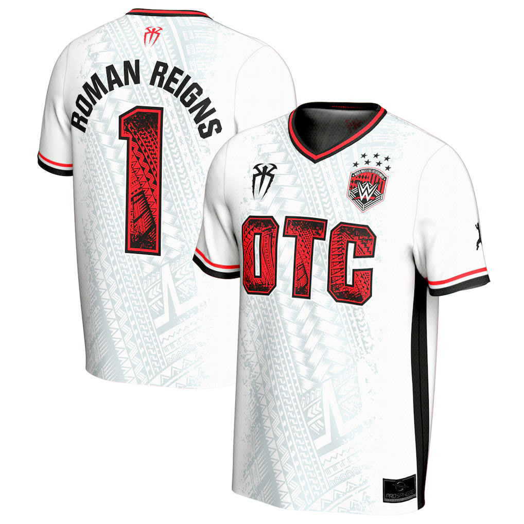 Roman Reigns Jersey - WWE ProSphere OTC Soccer Jersey – White (USA Sourced)