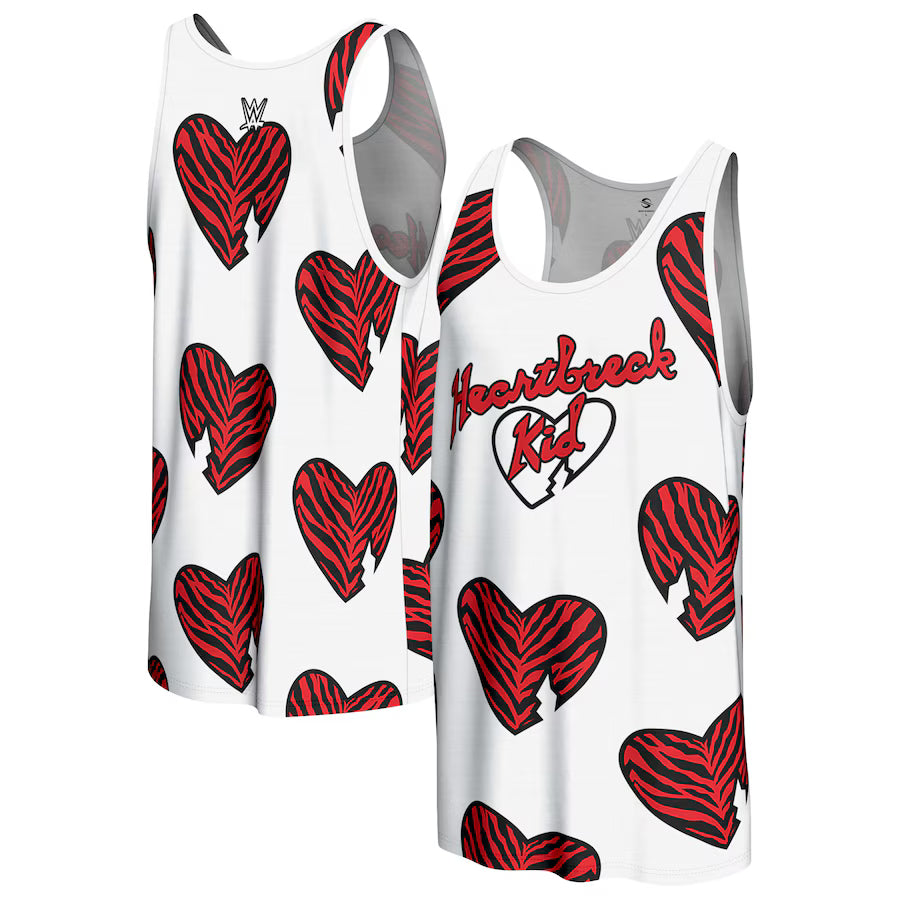 Shawn Michaels WWE ProSphere WrestleMania 10 Heart Replica Tank Top – White (USA Stock) - UKASSNI