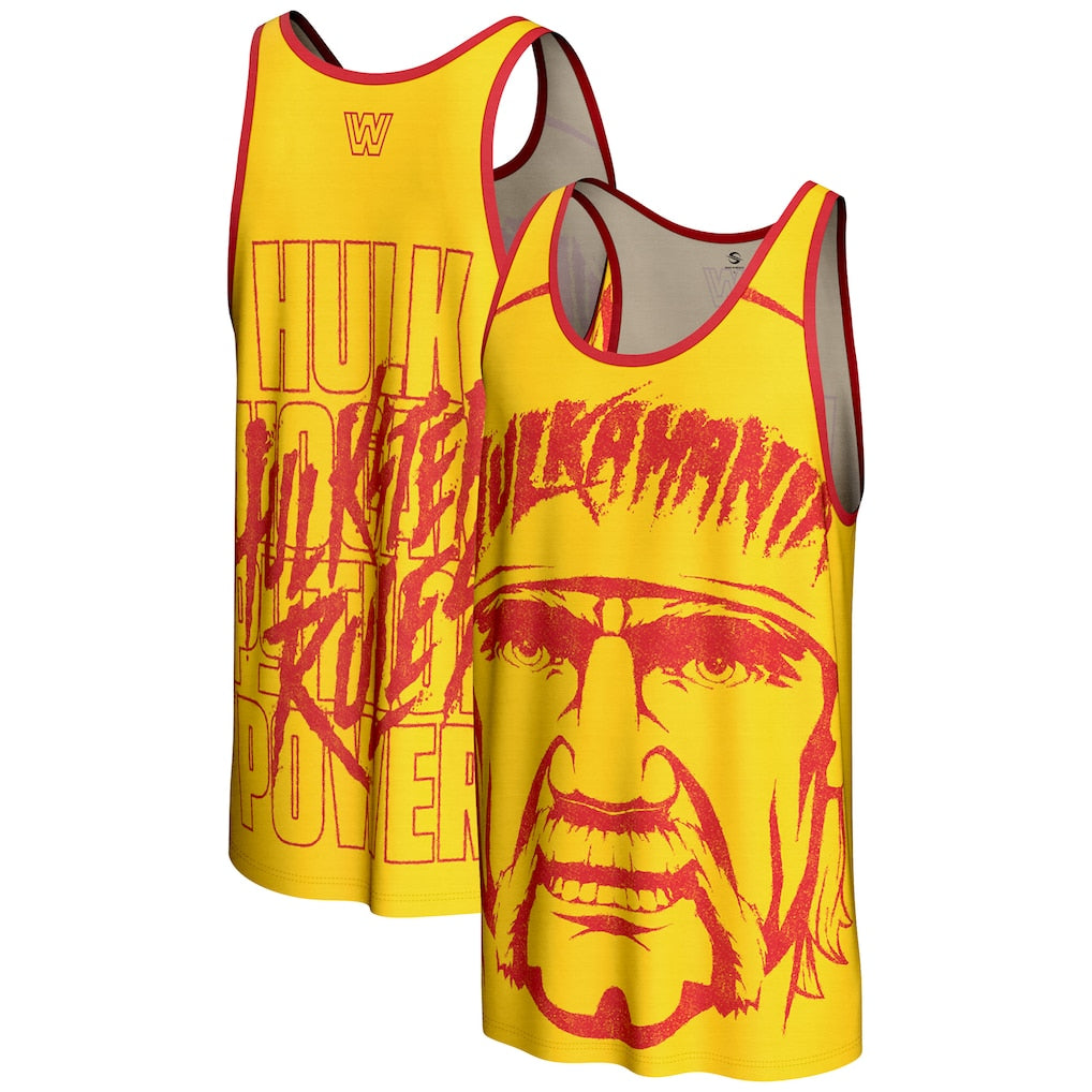 Hulk Hogan WWE ProSphere Hulkster Rules Tank Top – Yellow (USA Stock) - UKASSNI