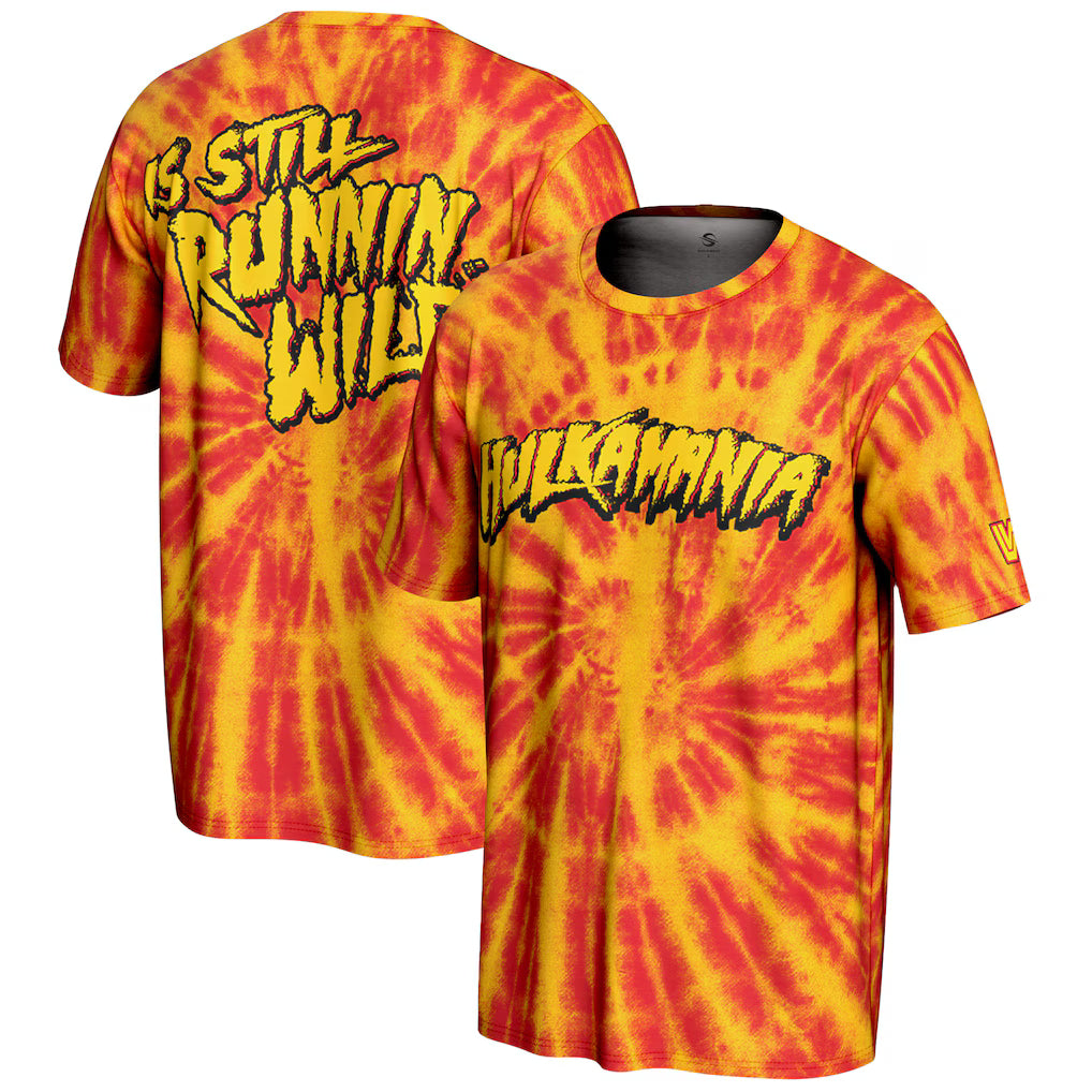 Hulk Hogan WWE ProSphere Tie Dye T-Shirt – Yellow (USA Stock) - UKASSNI