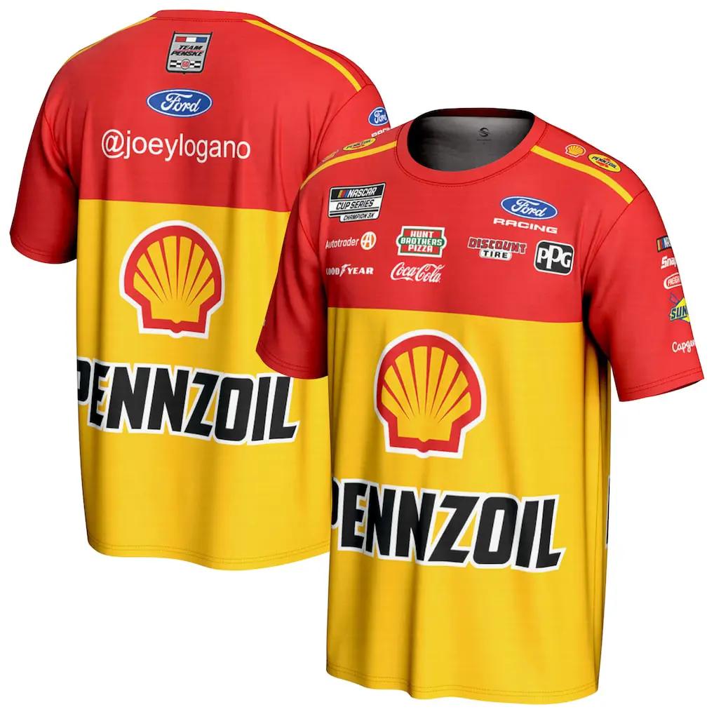 Joey Logano Pennzoil T-Shirt – NASCAR ProSphere Racing – Yellow (USA Sourced) by Prosphere