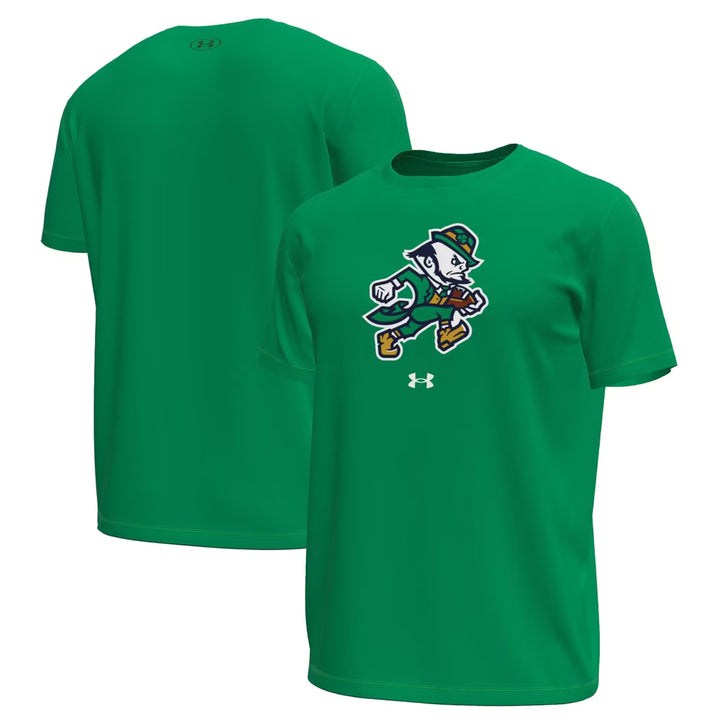 Notre Dame Fighting Irish T-Shirt – NCAA Under Armour Sporting Leprechaun Tech Stretch – 3 Colours (USA Sourced)
